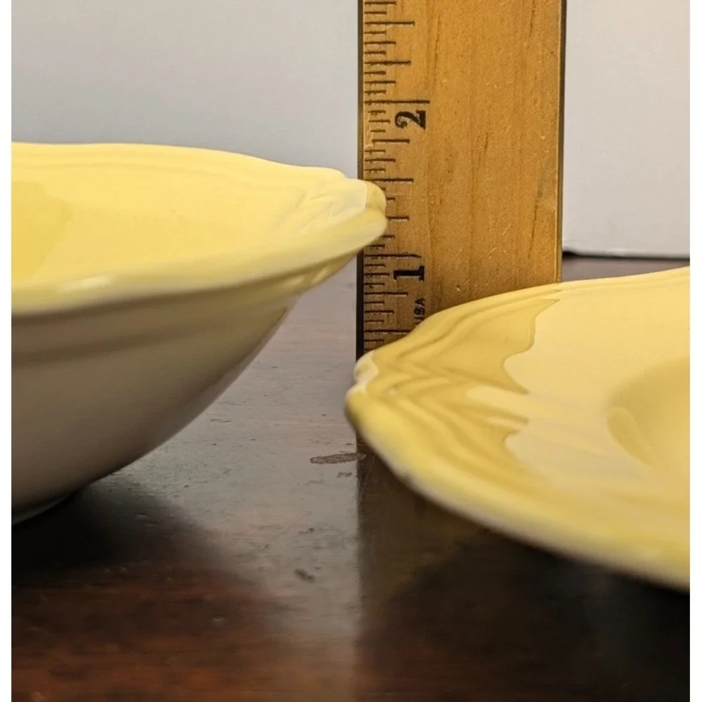 Vintage 1960s Federalist Ironstone Buttercup Yellow Plate & Bowl Set Japan 4239